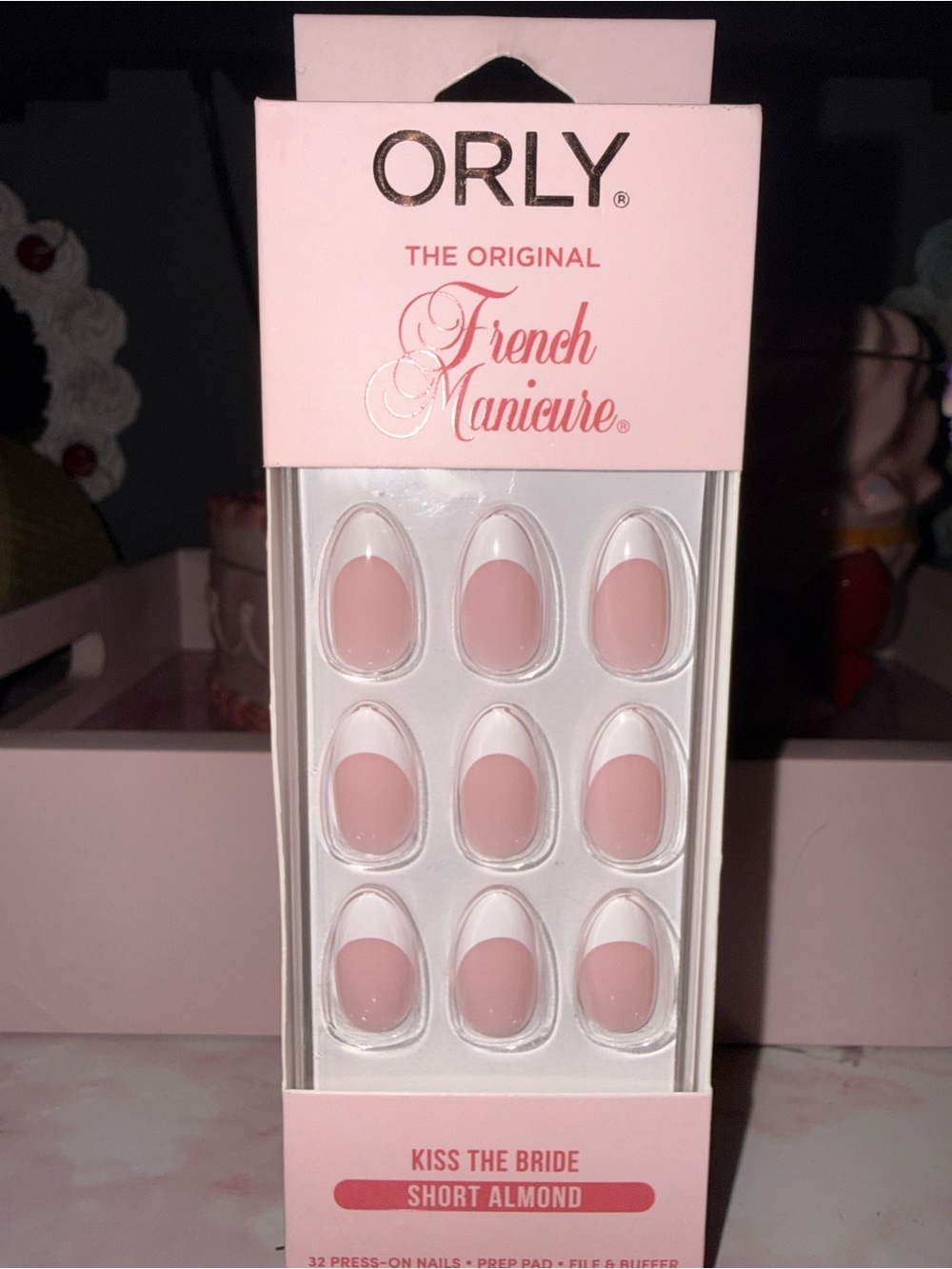 Orly “Kiss The Bride” Short Almond Press-On Nails - Pink French Manicure